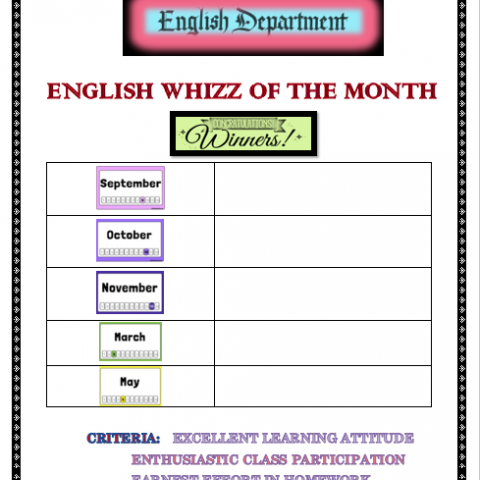 ENGLISH WHIZZ OF THE MONTH 1